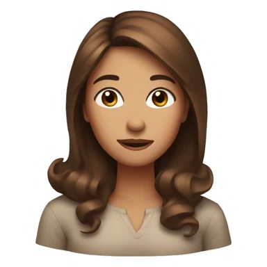 Brown hair woman blushing sticker