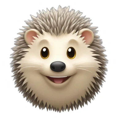 smiling hedgehog working in an office sticker