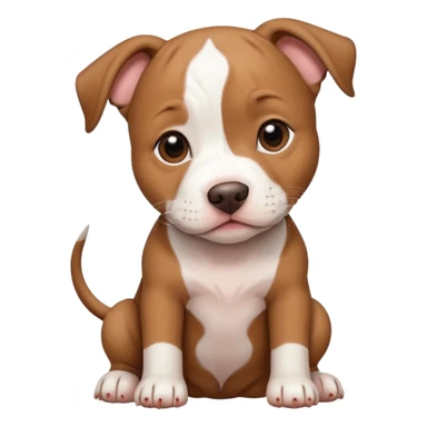 brown and white pit bull puppy sticker
