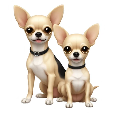 two chihuahua dogs beige and black sticker