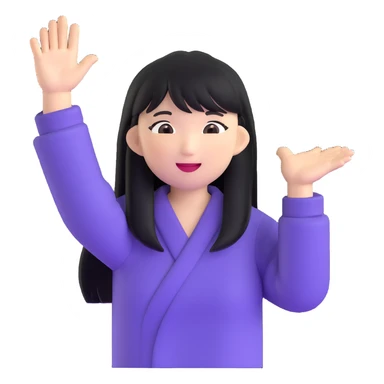 Asian woman with long black straight hair with bangs cheering for Doosan Bears baseball team sticker