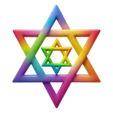 Rainbow Star of David  sticker