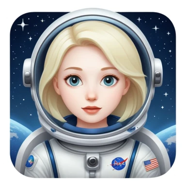 beautiful girl flying to space sticker