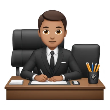 un recruteur à son bureau (l'image est tourné de 3/4) je veux une image qui soit de 3/4
 sticker