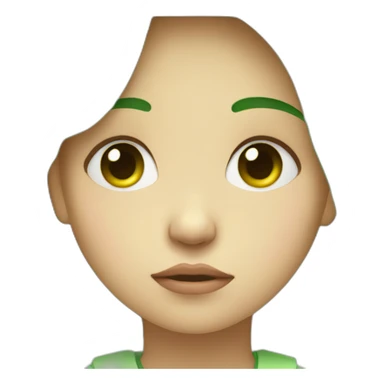 sad sick kid green face girl sticker