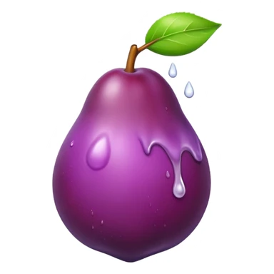 A plum leaking white liquid  sticker