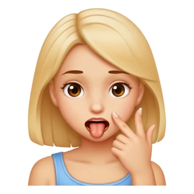 Close up of a girls lips biting on her finger  sticker