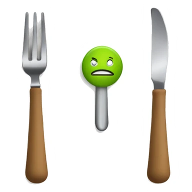 fork and knife with plate sticker