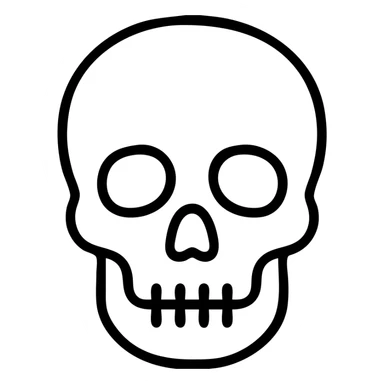 Simple human skull, front facing view sticker