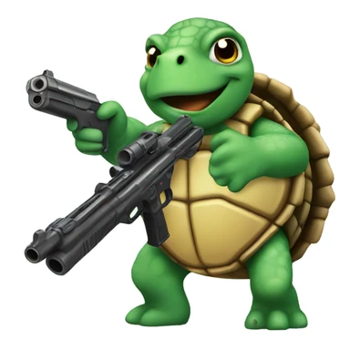 Turtle with gun sticker