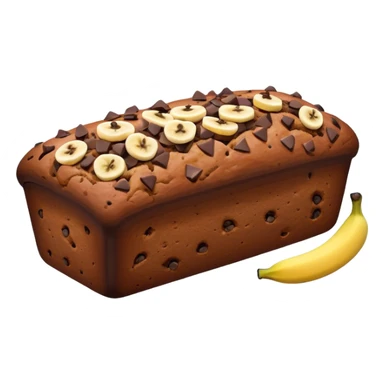 Chocolate junk banana bread loaf sticker