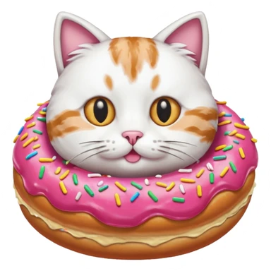 Cat eating a donut sticker