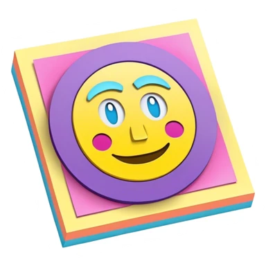 3D, psychedelic colored hippie style sticky note sticker