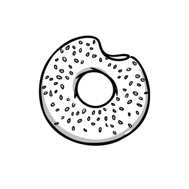 a simit, Turkish sesame bagel, hand-drawn doodle style sticker