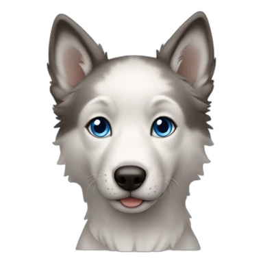 Puppy Wolf dog  blue eyes without eyebrows sticker