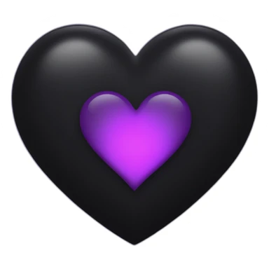 Black heart with purple backlight sticker