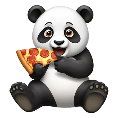 panda eating pizza sticker