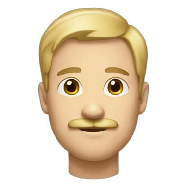 thirty years old tall short blond man with moustache sticker