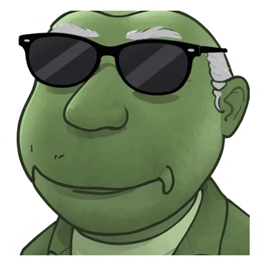 grandpa with black sunglasses on holding the sunglasses  sticker