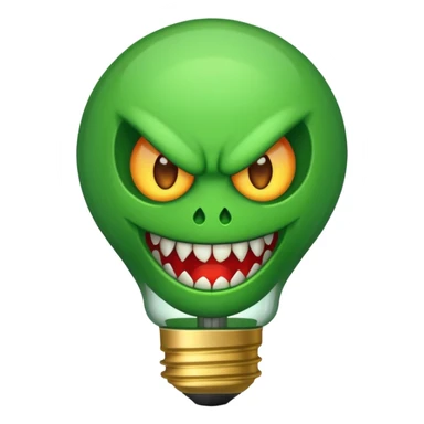 bulb with fangs sticker