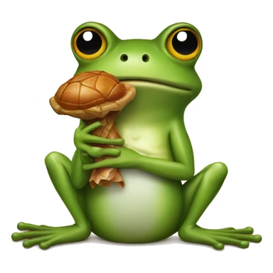 Frog holding a turkey leg sticker