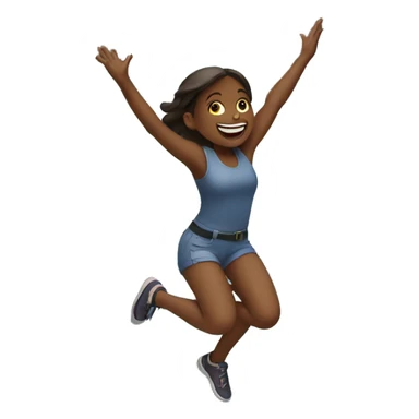 Girl jumping off cliff sticker