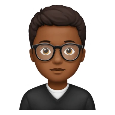 Black boy. Black glasses sticker