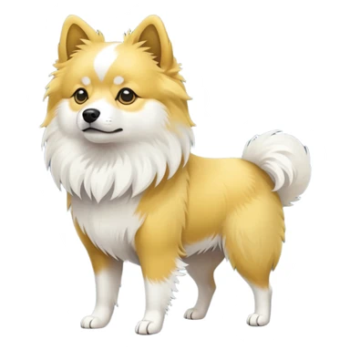 Yellow and white Chinese native dog sticker