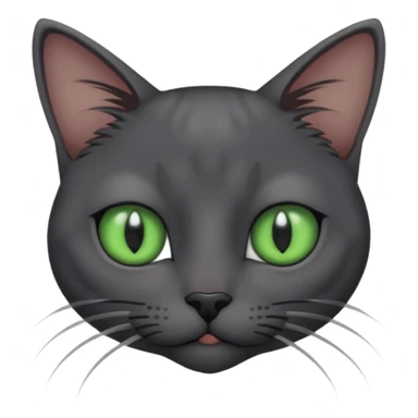 Skinny dark grey cat green eyes close one eye sticker