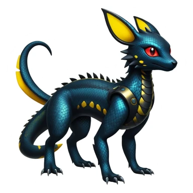 Modern Futuristic Scaly Cyber-Salandit-Umbreon-Litten-Hybrid (Full body) sticker