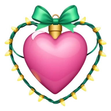 Pink heart wrapped in Christmas lights  sticker