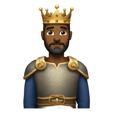 manly king with beard and crown sticker