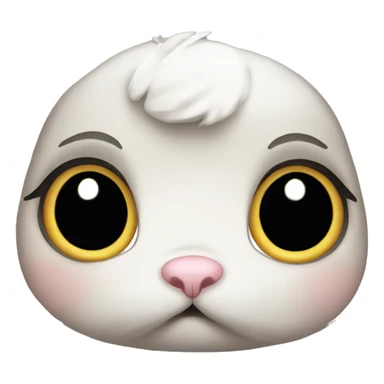  baby rabbit sad big eyes with a head bow sticker