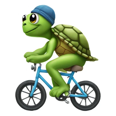 freezing turtle on a bike sticker