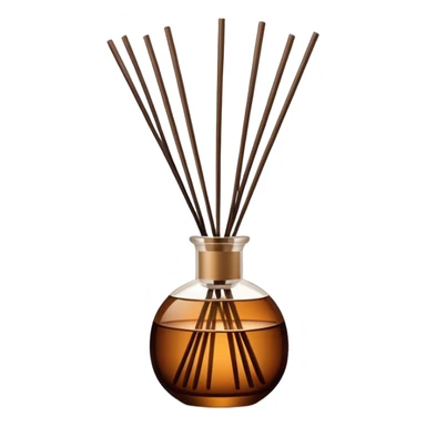 Reed diffuser in brown glass sticker