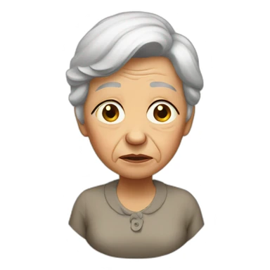sad grandma sticker
