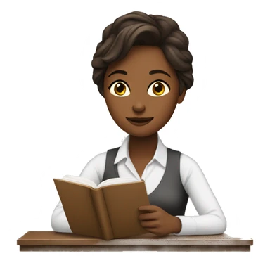 Female woman studying with coffee sticker