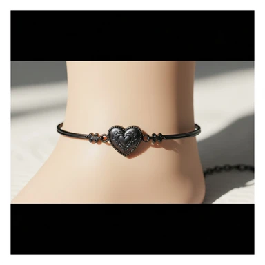 goth heart anklet, cute, expressive, minimal sticker