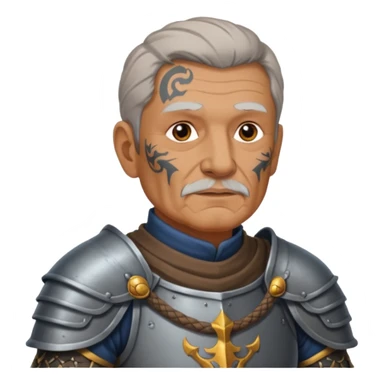 elderly tattooed knight, tattooed shoulder sticker