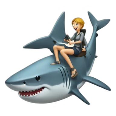 serfing-on-shark sticker