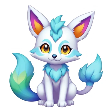 Kawaii bright fantasy ethereal anthro fursona Fakemon sticker