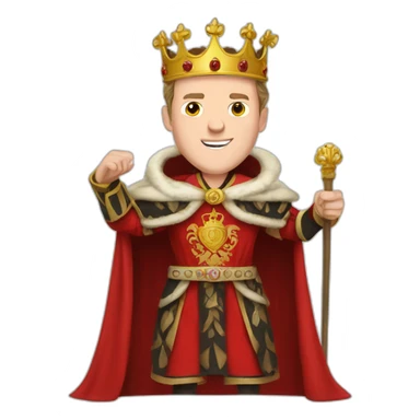 Jonathan Toews as a king with a royal robe on sticker