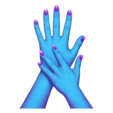 Futuristic glowing applause, purple and blue glow, dark background, no face sticker