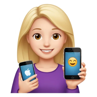 A girl with iPhone  sticker
