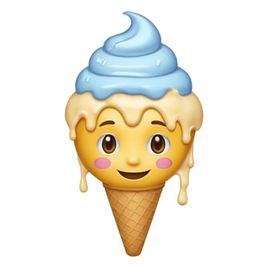 Emoji with ice cream on his hair sticker