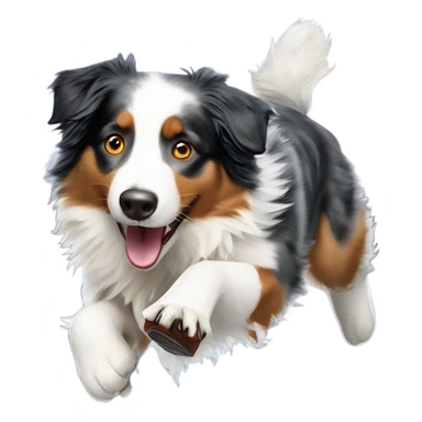 Australian shepherd ice skating sticker