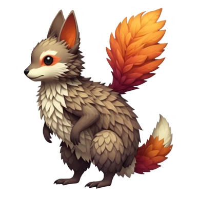 lush warm-colored Fakémon-Trico-creature (full body) sticker