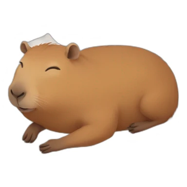 Capybara sleep at home sticker
