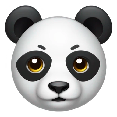 panda with a full white face sticker