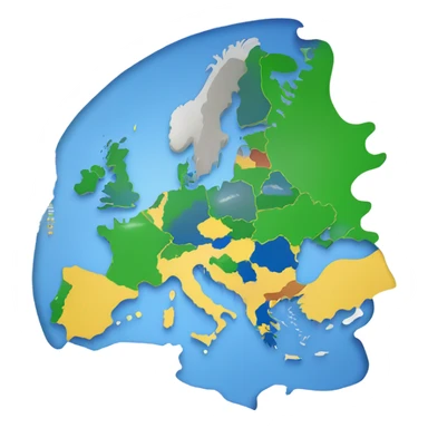 Map of Europe Euro Flag sticker